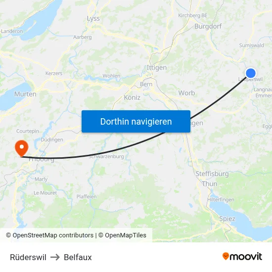 Rüderswil to Belfaux map