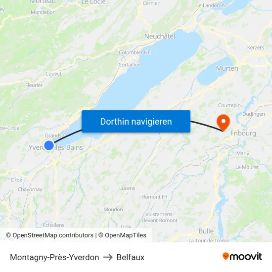 Montagny-Près-Yverdon to Belfaux map