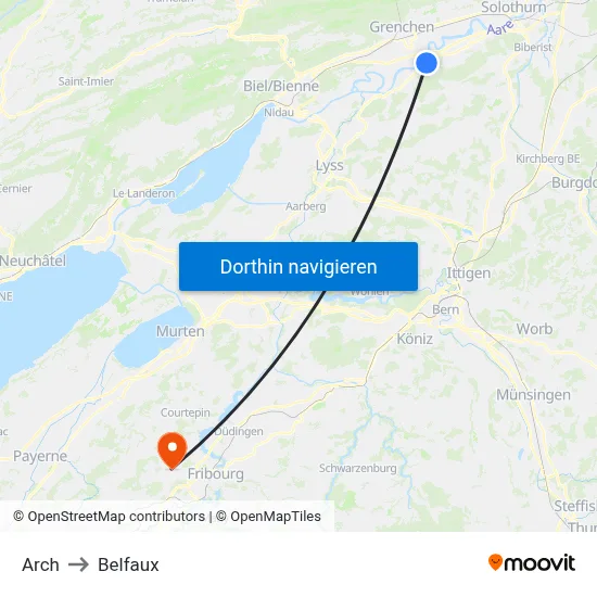 Arch to Belfaux map