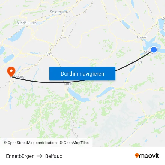 Ennetbürgen to Belfaux map
