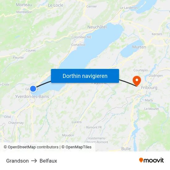 Grandson to Belfaux map