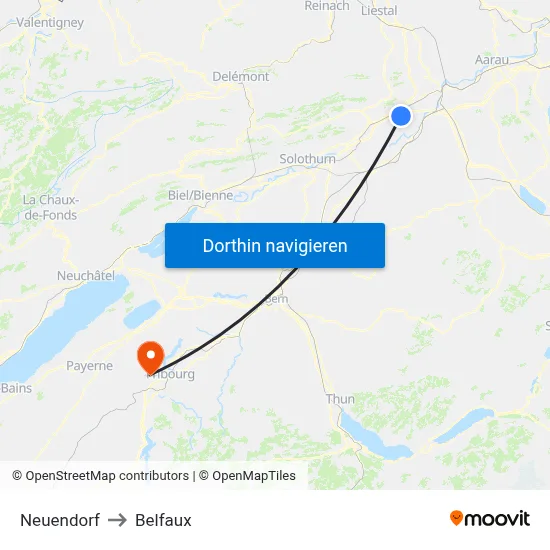 Neuendorf to Belfaux map
