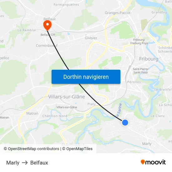 Marly to Belfaux map