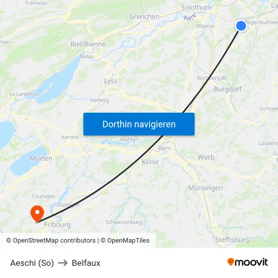 Aeschi (So) to Belfaux map
