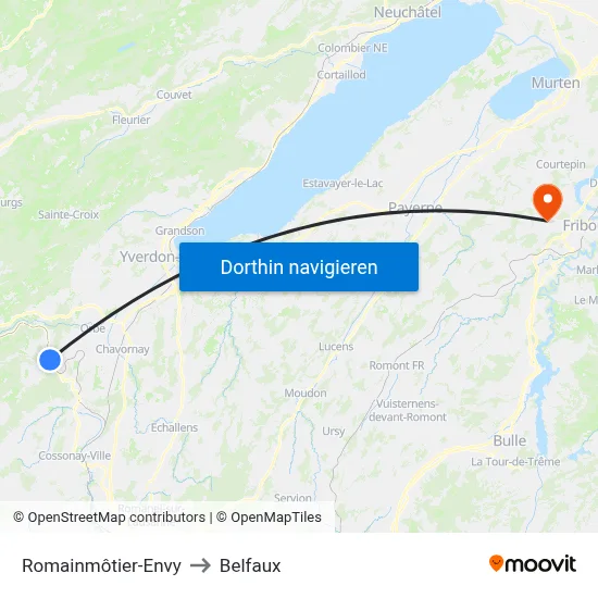 Romainmôtier-Envy to Belfaux map