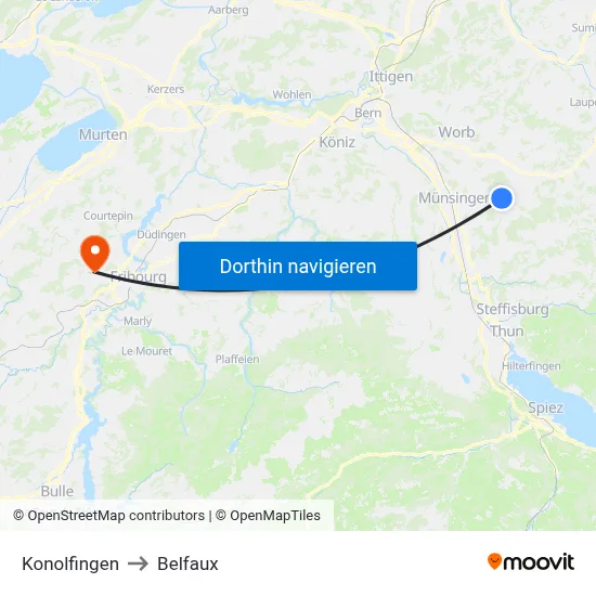 Konolfingen to Belfaux map