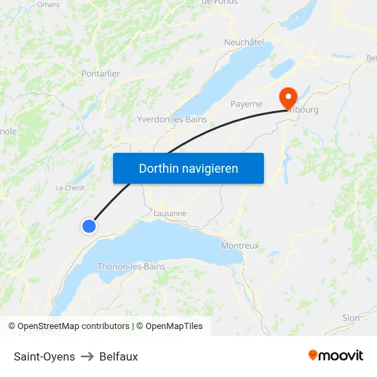 Saint-Oyens to Belfaux map