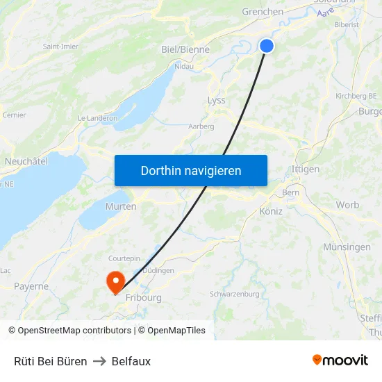 Rüti Bei Büren to Belfaux map