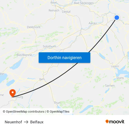 Neuenhof to Belfaux map