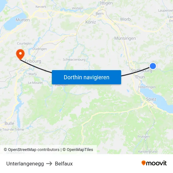 Unterlangenegg to Belfaux map