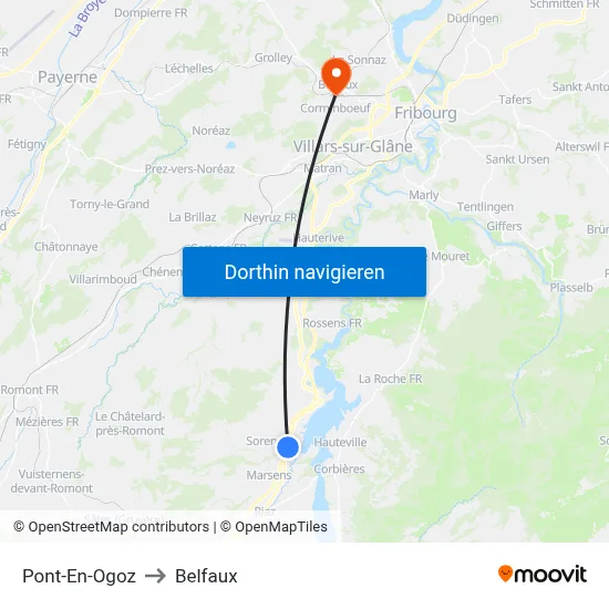 Pont-En-Ogoz to Belfaux map