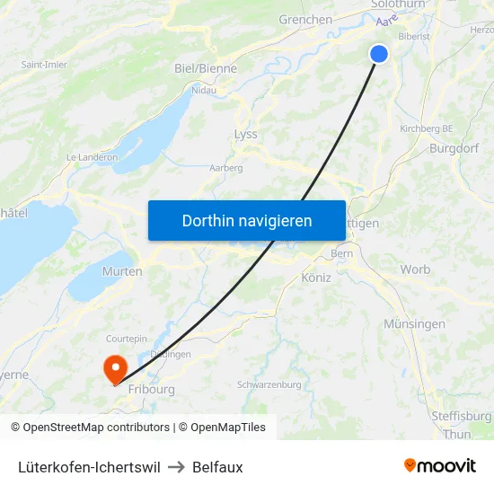 Lüterkofen-Ichertswil to Belfaux map