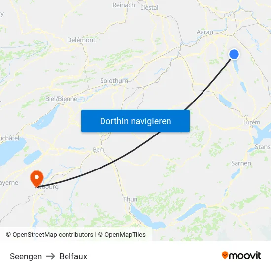 Seengen to Belfaux map
