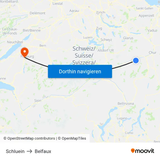 Schluein to Belfaux map