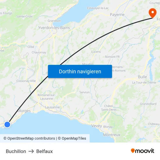 Buchillon to Belfaux map