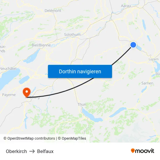 Oberkirch to Belfaux map