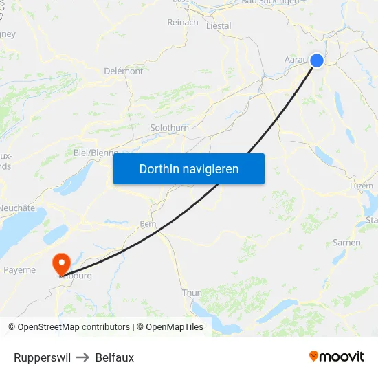 Rupperswil to Belfaux map