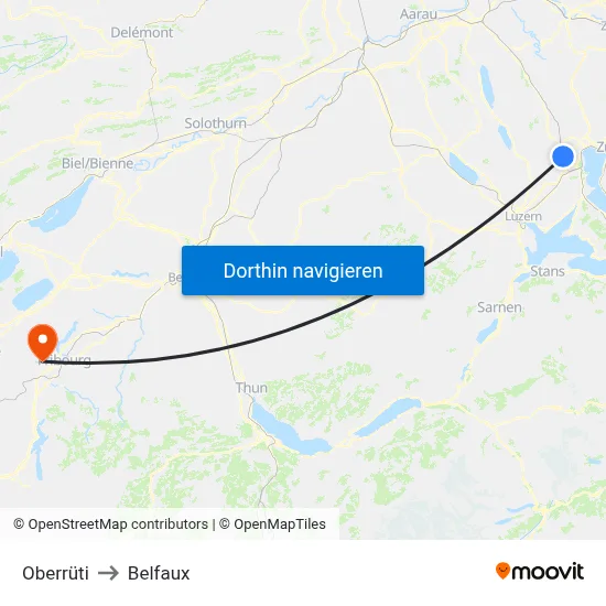 Oberrüti to Belfaux map