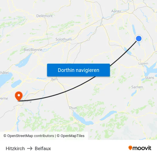 Hitzkirch to Belfaux map