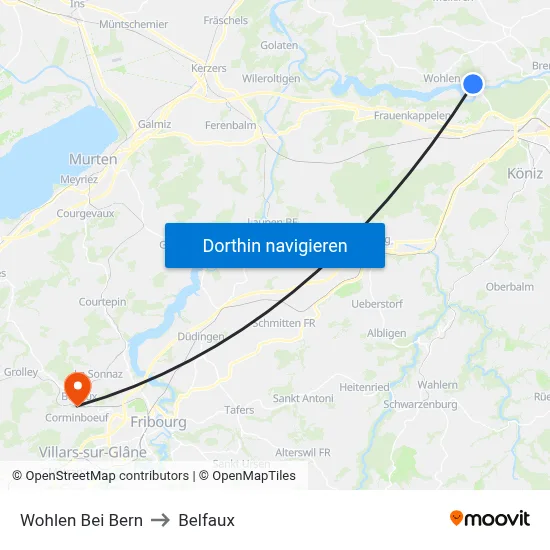 Wohlen Bei Bern to Belfaux map