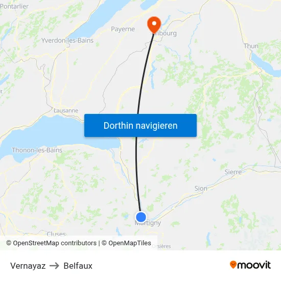 Vernayaz to Belfaux map