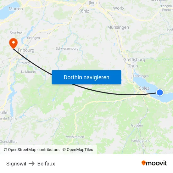 Sigriswil to Belfaux map