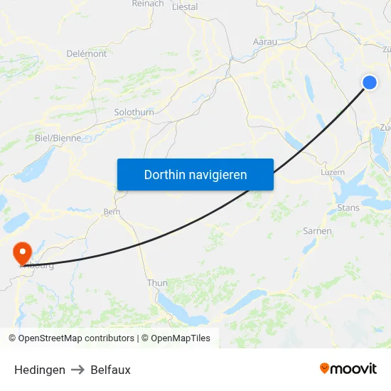 Hedingen to Belfaux map