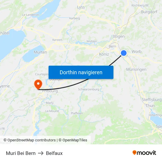 Muri Bei Bern to Belfaux map