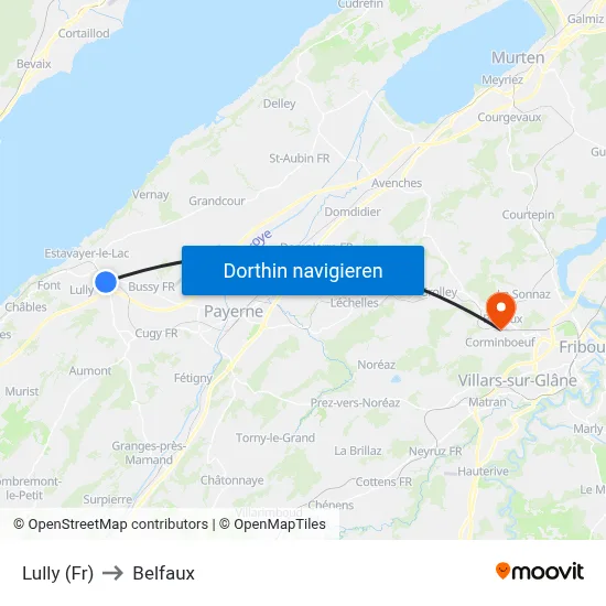 Lully (Fr) to Belfaux map