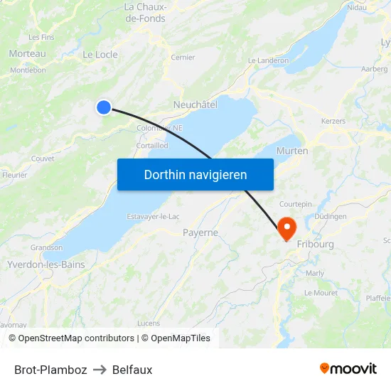 Brot-Plamboz to Belfaux map
