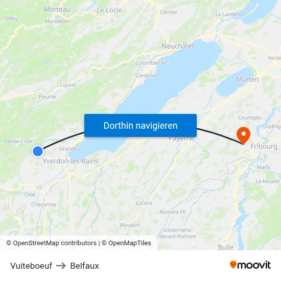 Vuiteboeuf to Belfaux map