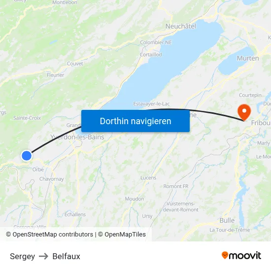 Sergey to Belfaux map