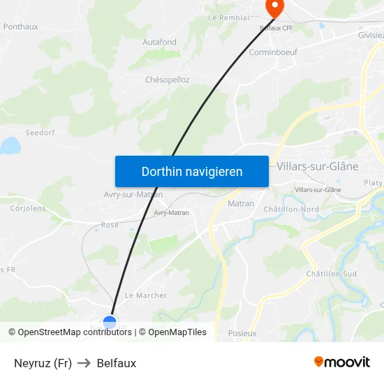 Neyruz (Fr) to Belfaux map