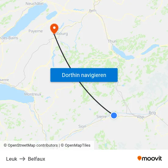 Leuk to Belfaux map
