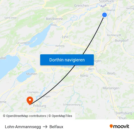 Lohn-Ammannsegg to Belfaux map