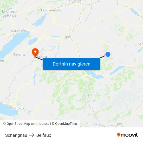 Schangnau to Belfaux map
