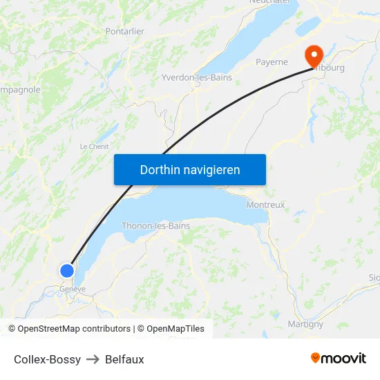 Collex-Bossy to Belfaux map