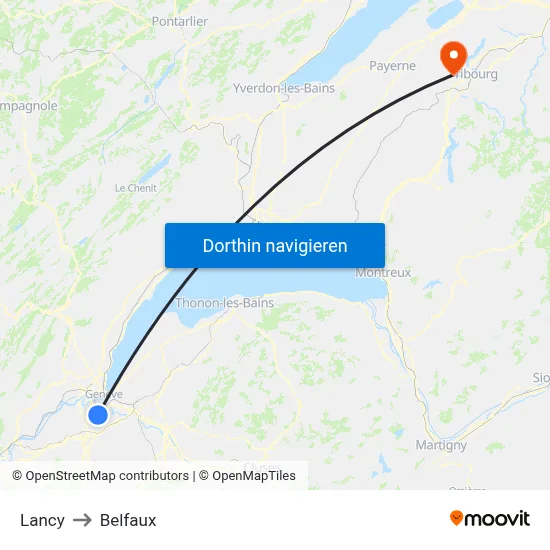 Lancy to Belfaux map
