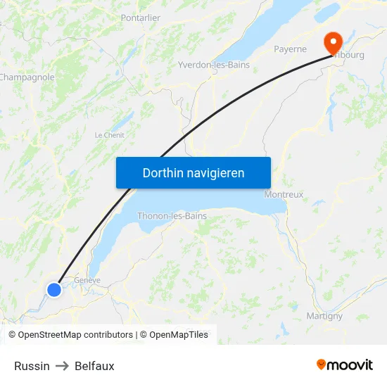 Russin to Belfaux map