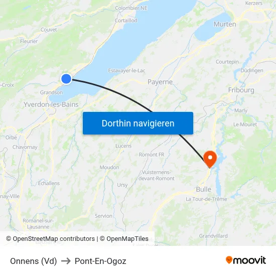 Onnens (Vd) to Pont-En-Ogoz map