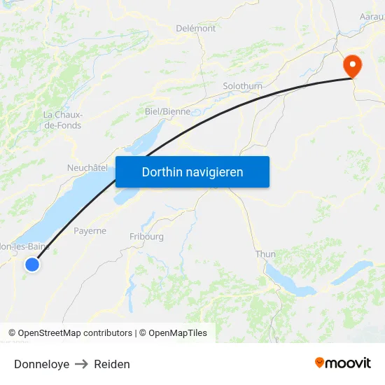 Donneloye to Reiden map