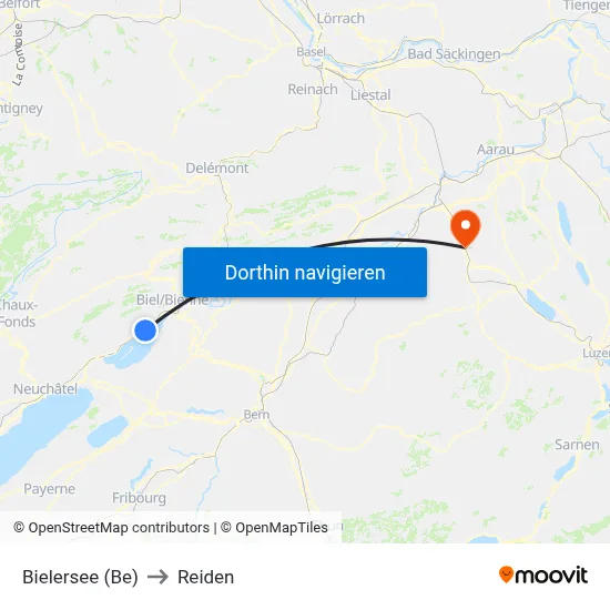 Bielersee (Be) to Reiden map