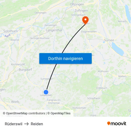 Rüderswil to Reiden map