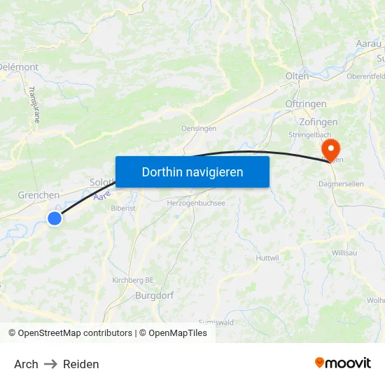 Arch to Reiden map