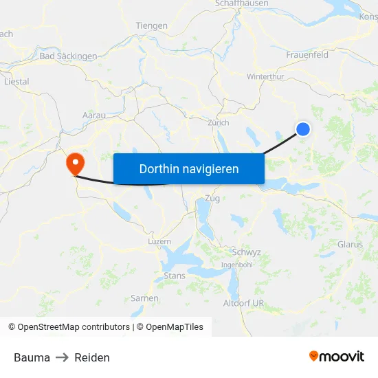Bauma to Reiden map