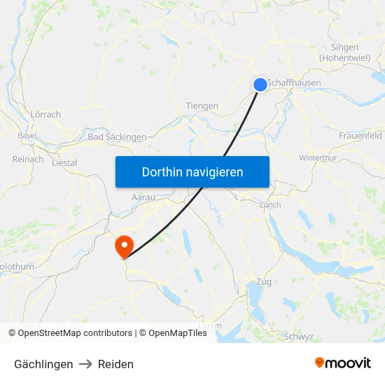 Gächlingen to Reiden map