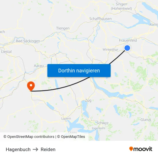 Hagenbuch to Reiden map