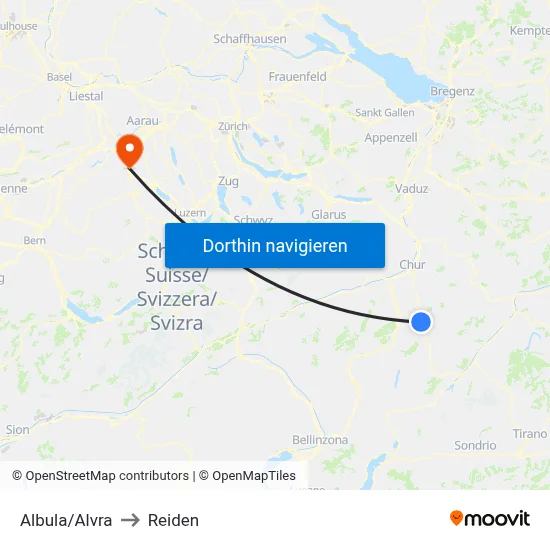 Albula/Alvra to Reiden map