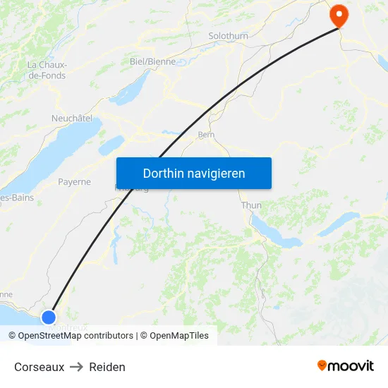 Corseaux to Reiden map