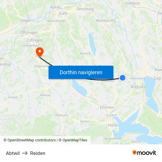 Abtwil to Reiden map